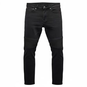 NWT LRG Lifted Research Group Men’s Skinny Fit Black Denim Moto Jeans - Size 29